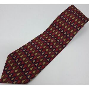 Christian Dior Monsieur Necktie Mens Silk Red All Over Print Adjustable Designer